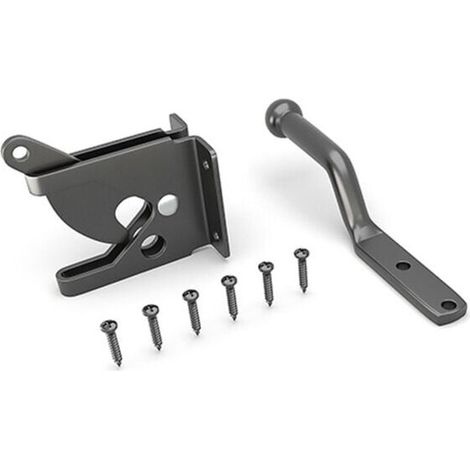 2pcs Automatic Gate Latch with Gravity Lever, Wooden Fence Gate Lock, Black Steel Latches, 116mm (1/3)