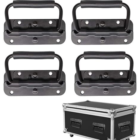 4 Pièce Poignée de Flight Case, Poignées Pliantes à Ressort, Remplacement et Installation de la Poignée pour Boîtes à Outils ou Boîtes de Rangement (1/5)