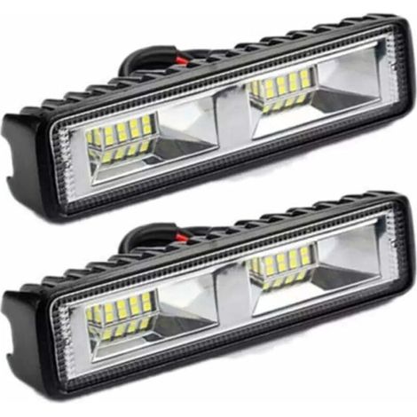 2 x phare de travail LED 12V 24V Feu de Travail 16 LED 48W, Lumières de travail hors route profondeur étanche IP67 pour tracteur de moto voiture camions ATV SUV (48W) (1/5)