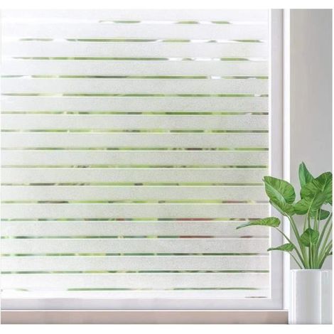 Film Fenetre Électrostatique autocollant amovible à Rayure, idéal pour vitre bureau chambre cuisine maison salle de bain,45x200cm (1/4)