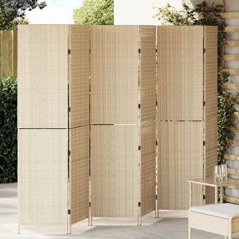 Raumteiler Beige 292 x 180 cm Poly-Rattan (1/5)