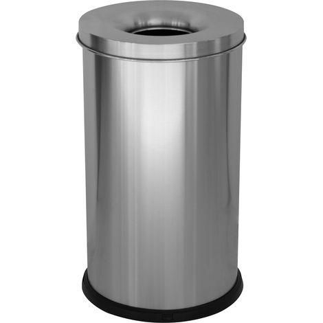 Pattumiera Gettacarte Ø31xh72 cm Autoestinguente in Acciaio Inox Argento (1/2)