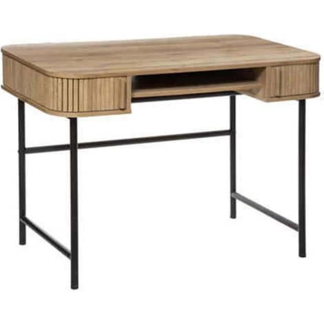 Bureau 2 Portes & 2 Étagères "Colva" 105cm Beige (1/5)