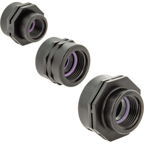 TAVLIT Doppelmuffe Kupplung 1/2 Innengewinde, Self Seal PP-Schraubverbinder, 10 bar Typ FCS