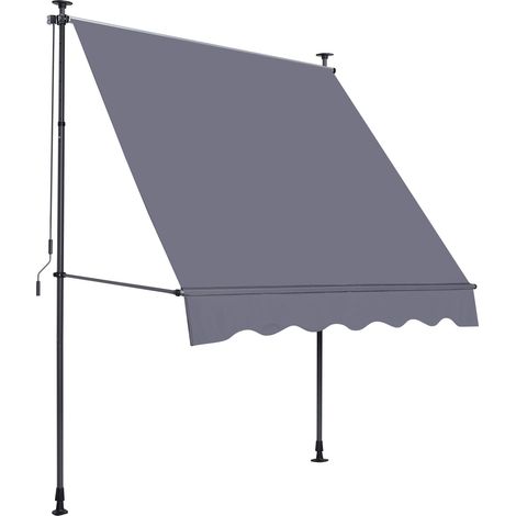 Tenda da balcone estensibile 300 x 120 cm regolabile 220-300 cm con manovella e protezione UV (1/5)