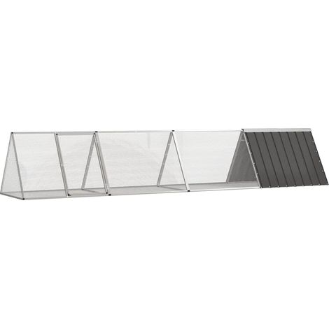 vidaXL Jaula de conejos acero galvanizado antracita 403,5x80,5x71 cm (1/5)