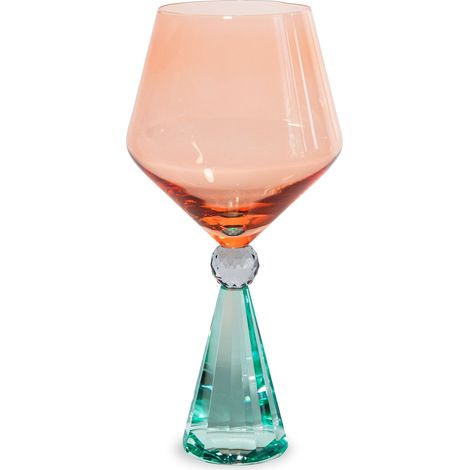 WD LifeStyle Calice per Gin Tonic in Verto Base Effetto Diamante Azzurro Pesca (1/3)