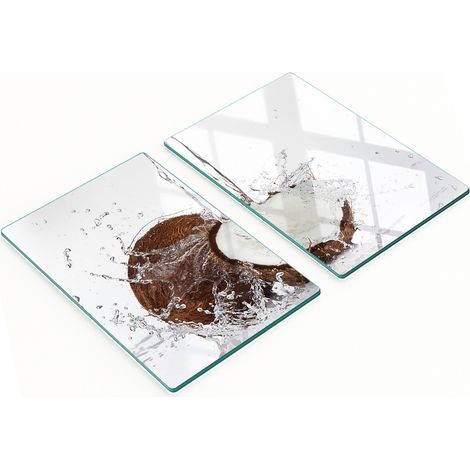 Tablas de cortar decorativas de vidrio templado con dise帽o de coco, 2x40x52 cm