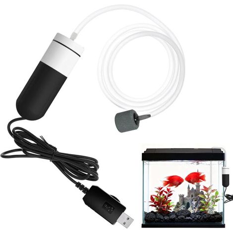 Pompe A Air 5v USB, Pompe Aquarium USB, Bulleur Peche Vif, USB Aquarium, Mini Pompe à Air D'Aquarium, pour Aquariums d'eau Douce et Marine, Faible Consommation, Facile à Installer