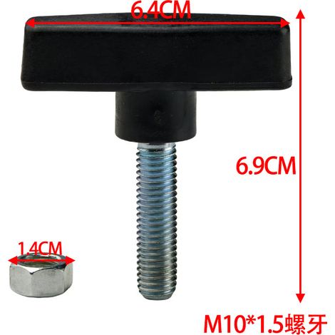 Flathead hand screw, Z-type plastic head handle bolt, T-type screw, handle knob, M101.5 thread. (1/4)