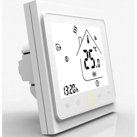 Thermostat intelligent Wi-Fi blanc, contrôleur de gaz pour chaudière, programmable et télécommandé, compatible avec Alexa/Google Home, application Smart Life/Tuya (1/5)