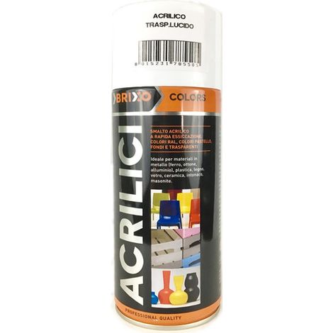 Spray acrilico colors trasparente brixo lucido multipack da 6 bombole da 400 millilitri ciascuna