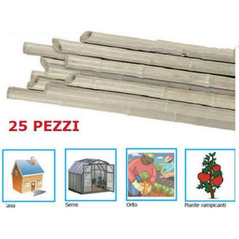 25 PZ TUTORE CANNA IN PLASTICA PER PIANTE ORTAGGI PALETTO D 27 CM 180 17693/25