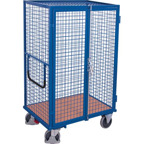 VARIOfit Etagenwagen fest verschweißt 1.245 x 785 mm Drahtgitterwände Doppelflügeltür mit Basquille-Verschluss (1/2)