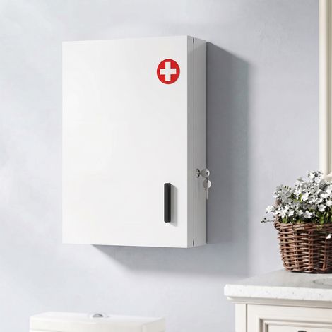 Armoire à pharmacie verrouillable à 6 étagères pour la cuisine ou le couloir (1/4)