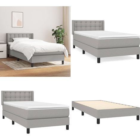 Boxspringbett mit Matratze Hellgrau 90x200 cm Stoff - Boxspringbett - Doppelbett - Lattenrost - Bettsofa - Schlafsystem - Home & Living (1/5)