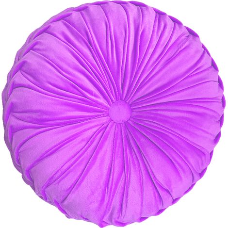 Coussin rond en velours uni, coussin citrouille, coussin rond pour salon, coussin rond pour canapé (1/5)