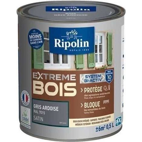 Ripolin Holzsatinfarbe Grau Schiefer 500 ml (1/3)