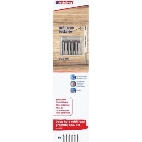 Edding Garphit 6er-Blister 4-8881-6-2112 Punta di ricambio Nero 1 KIT (1/5)
