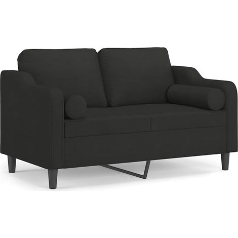Maison Exclusive - Divano a 2 Posti con Cuscini Nero 120 cm in Tessuto