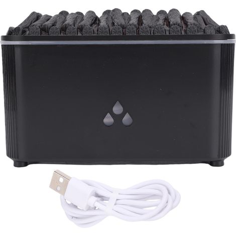 Diffuseur huile essentielle flamme humidificateur 7 couleurs – 160ML silencieux cheminée parfum feu brume froide maison chambre bureau noir, parfum (1/5)