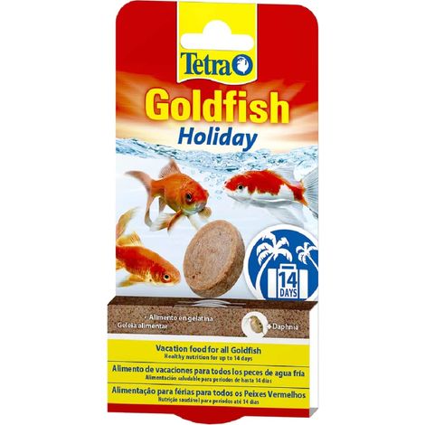 Tetra Goldfish Holiday - Cibo festivo per tutti i pesci rossi, alimentazione sana fino a 14 giorni, 2 X 12 g di blocco alimentare gel