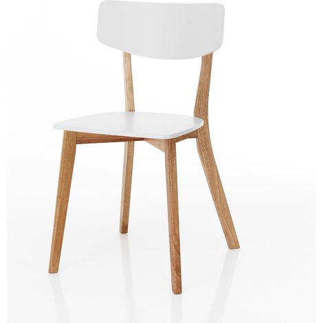 Set 2 sedie in legno massello laccato bianche cm. H.79 x L.40 x P.43