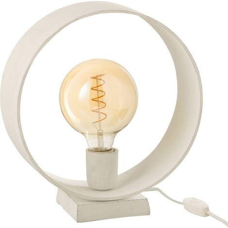 Lampe de table cercle blanc en aluminium design élégant - Blanc mat contemporain (1/4)