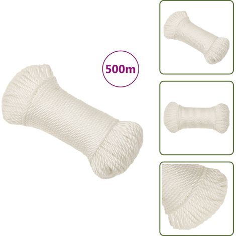Corde de travail Blanc 3 mm 500 m polypropylène - Corde De Travail - Corde En Polypropylène - Corde Blanche - Corde Épaisse - Corde Résistante (1/5)