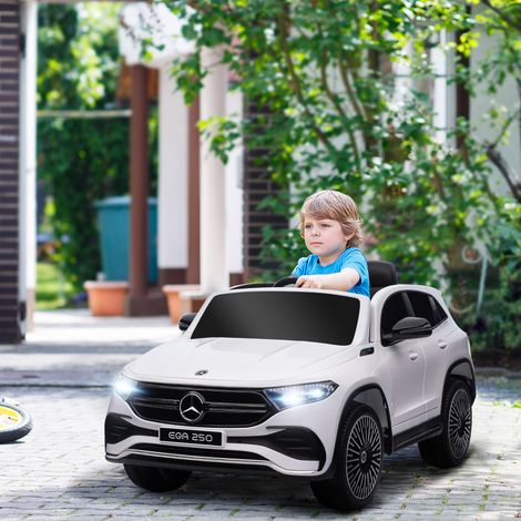 Coche Eléctrico para Niños Mercedes-Benz EQA 12V Control Remoto Música Bocina Velocidad 3-8 km/h 111,5x69x52,5cm Blanco (1/5)