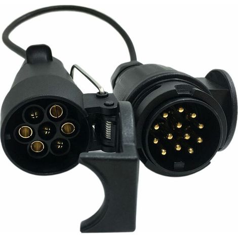 Prise et fiche de remorquage 12 V – Connecteur câblé étanche avec 7 à 13 broches, adaptateur universel pour attelage, compatible avec véhicules européens (voitures, SUV, camping-cars) (1/5)