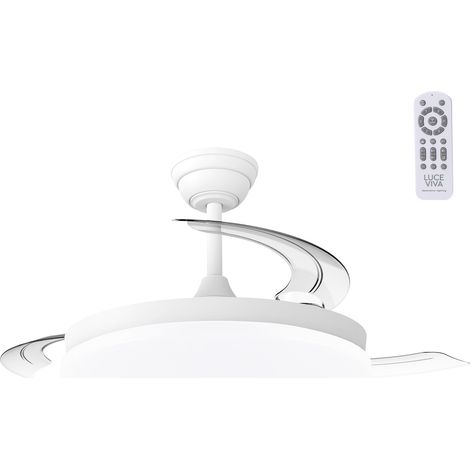 Ventilatore DC "Marele", funzione estate/inverno, 48W, bianco, 3 pale, 5040 lm, 3500-4000-6500 K, telecomando e timer