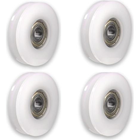 Lot de 4 roulettes en nylon avec rainures Pour portail coulissant, barres d'angle, tiroirs5x30x6mm (1/5)
