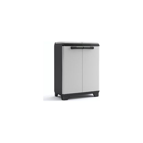 Keter – Armoire de jardin de recyclage 220L – Plastique durable résistant à l'eau – Portes verrouillables et poignées ergonomiques – Design moderne noir gris (1/10)