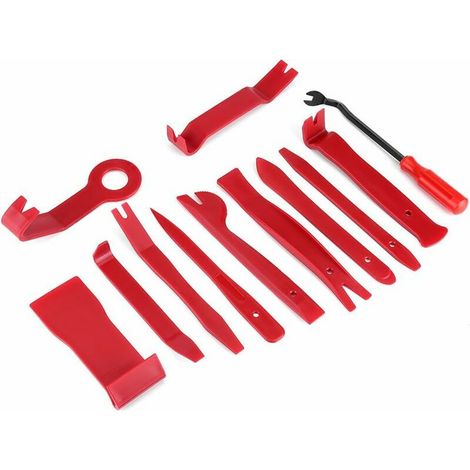 RHG 12Pcs Auto Kit de Outils Démontage en Plastique Installation Réparation de Voiture Auto Interieur pour Audio Garniture Tableau de Bord Panneau de Porte