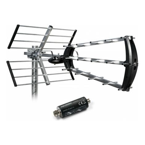 Antenne terrestre extérieure 26 dB – Filtre 4G/5G – Réception UHF 460-694 MHz – Aluminium anticorrosion pour espaces restreints – Hdme (1/4)