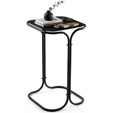 Couchtisch Cerami, quadratisch, Metallplatte, Farbe Schwarz, 30x30x52h cm Schwarz