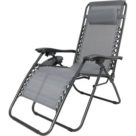 Sedia da giardino rilassante Sintra Zero Gravity - Grigio