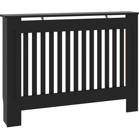 vidaXL Radiator Cover Black 112x19x81,5 cm Engineered Wood
