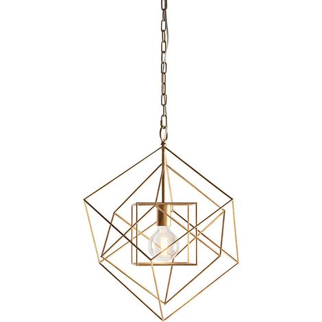 Merano Pescara Suspension Plafonnier Feuille d'Or Antique