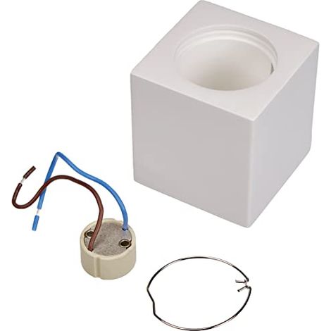 V-TAC VT-727 3664 Portafaretto LED Montaggio a Superficie Quadrato GU10 Corpo in Gesso Bianco