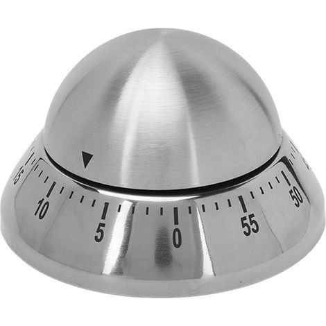 Minuteur mécanique rond, cadran clair numéroté, base antidérapante en acier inoxydable, pour cuisine, massage, sauna et fitness. (1/5)