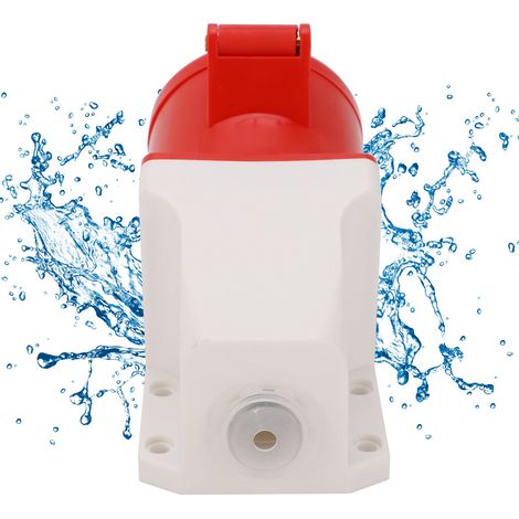 Prise industrielle triphasée 5 broches 32 A, étanche à la poussière, aux explosions et à l'eau, pour montage en surface (220-380 V / 240-415 V). Alimentation triphasée. (1/5)