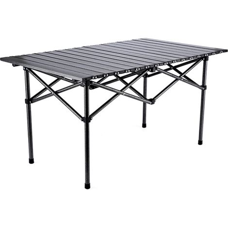 TrAdE Shop Traesio - Tavolo Da Campeggio Pieghevole Da Esterno Portatile Giardino Balcone Pic Nic Nero 632835 - (1/2)