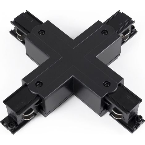 Unión Rígida En X Para Carril Trifásico De Superficie - GEN2 - Negro