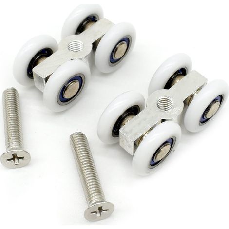 CCYKXA 2PCS Glass Shower Sliding Door Rollers Wheels Pulleys with Screws (2PCS)