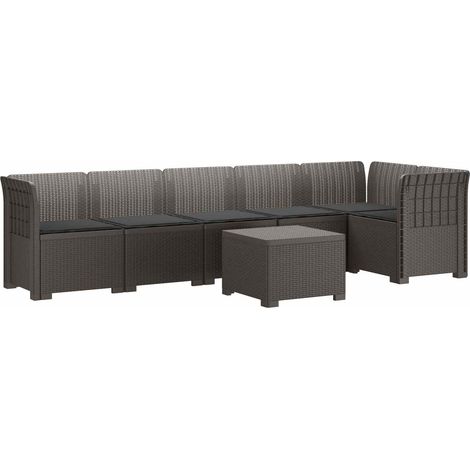 Divano da Giardino 6 Posti con Cuscini Aspetto Rattan PP vidaXL (1/5)