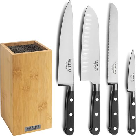 Origin - Bloc Bambou 4 couteaux de cuisine (1/4)
