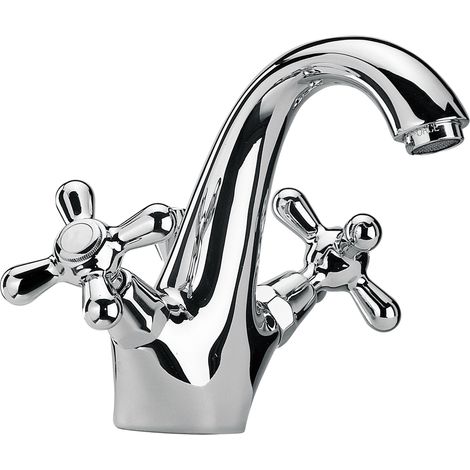 PAINI LIBERTY Rubinetto miscelatore per lavabo bagno comando con manopole a stella croce stile classico retrò vittoriano 17CR243 lavandino (1/7)