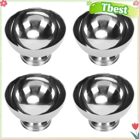 Tbest Bol à Dessert en Acier Inoxydable, Résistant aux Chocs, Multi-Fonctionnel - Idéal pour Fruits et Crèmes Glacées (1/5)